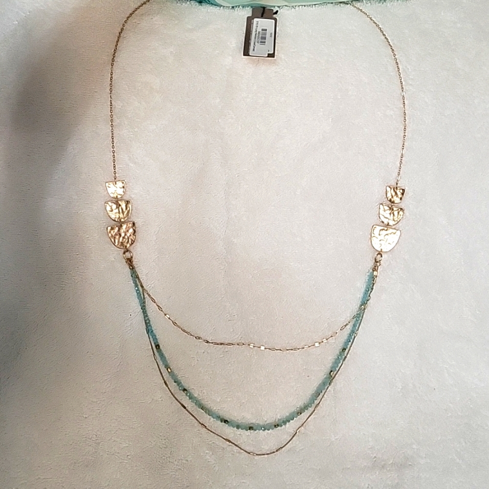 Gold and Blue Long necklace